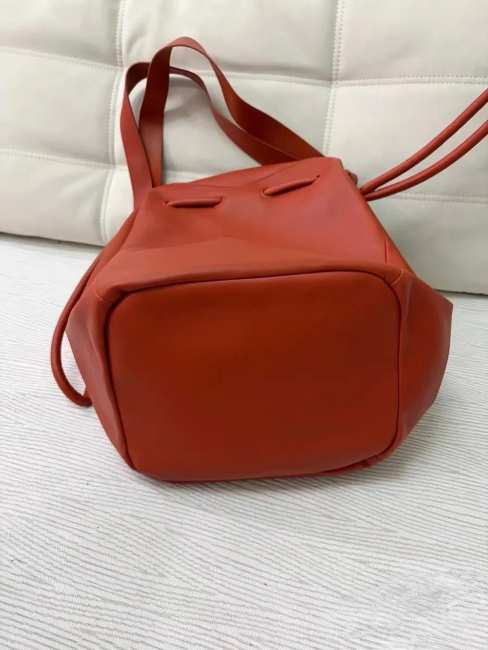 Bottega Veneta Red Leather Hobo Bucket Bag